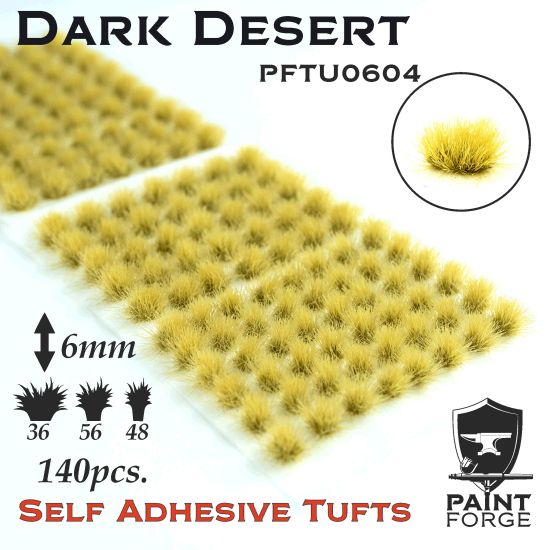 Paint Forge kępki trawki Dark Desert - 140sztuk / 6mm